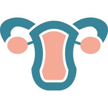 Kadın göğüs ikonu. vektör biçimi düz bicolor düz sembol, yumuşak mavi renkler, yuvarlak açılar,