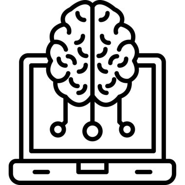 Beyin. Web simgesi basit tasarım