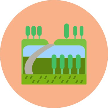 Peyzaj. Web simgesi basit illüstrasyon