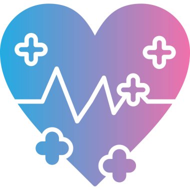 kalp atışı modern ikon vektör çizimi