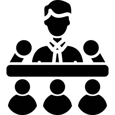 Konferans odasındaki insanların vektör çizimi