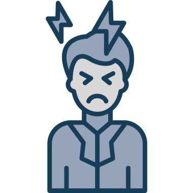 Beyaz arkaplanda kızgın ikon vektör illüstrasyonu