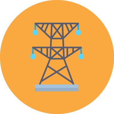 Elektrik iletimi olan düz bir direğin vektör simgesi