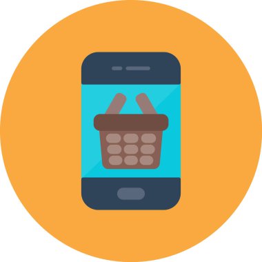 Alışveriş sepeti. Web simgesi basit illüstrasyon