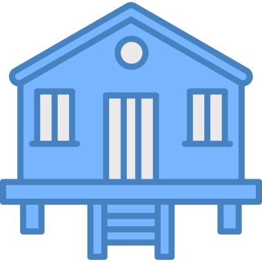 Bina. Web simgesi basit illüstrasyon