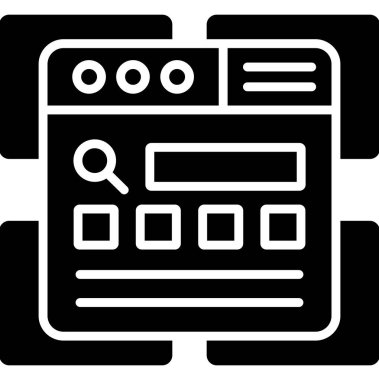 Çevrimiçi web pazarlama simgesi ana hatlar biçiminde