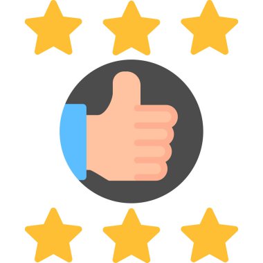 derecelendirme yıldızları düz simge, vektör çizimi