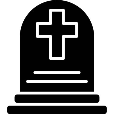 mezar taşı simgesi vektör illüstrasyonu