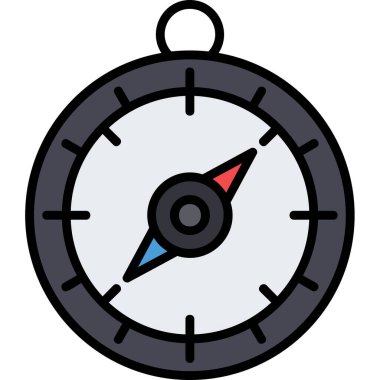 pusula simgesi, düz vektör çizimi tasarımı