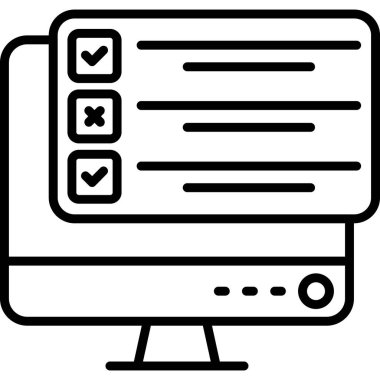 Denetim listesi simgesi. Denetim listesi vektör simgesi web için anahat çizimi