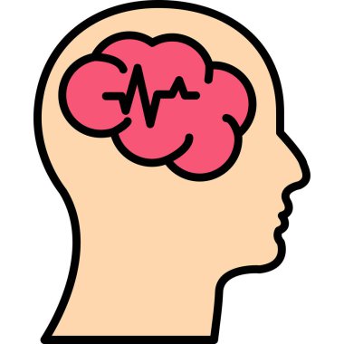 beyin ikonu vektör illüstrasyonu