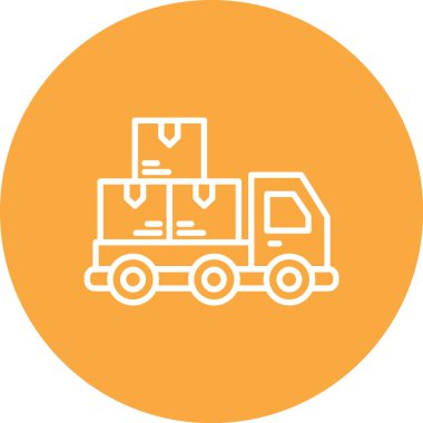 Kargo kamyonu. Basit illüstrasyon