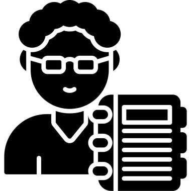 Bilim adamı ikonu. Taslak vektör. Beyazda izole edilmiş ağ için bilim adamı simgesi