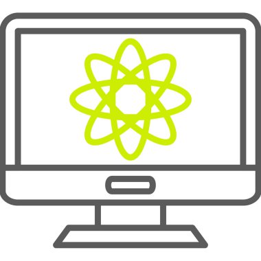 Moleküllü bir dizüstü bilgisayarın vektör çizimi