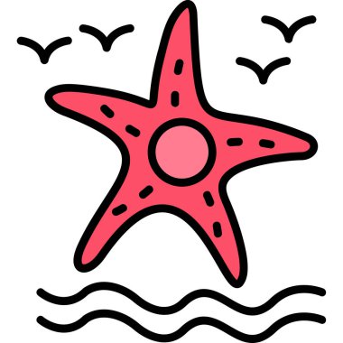 denizyıldızı. Web simgesi basit illüstrasyon