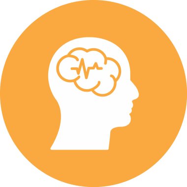 beyin ikonu vektör illüstrasyonu