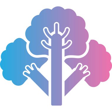 Ağaç simgesi vektör illüstrasyon tasarımlı beyin