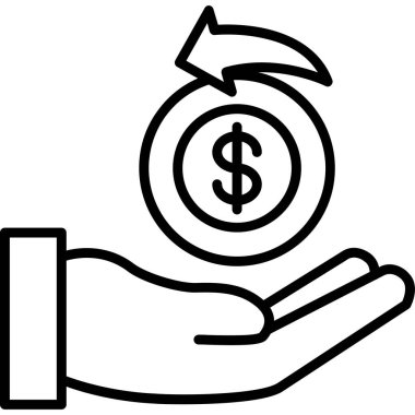 Para için. Web simgesi basit illüstrasyon