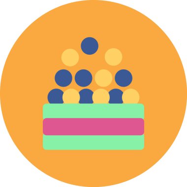 Top Havuzu Simgesi, Basit Renk Vektörü İllüstrasyonu