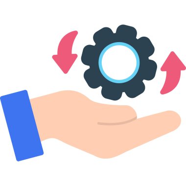 El ayarı simgesi vektör illüstrasyonu