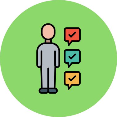 Müşteri vektör rengi basit çizgi çizimi