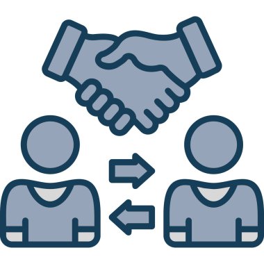 iş anlaşması vektör simgesi düzenlenebilir vuruşu