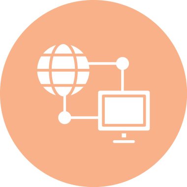 - İnternet. Web simgesi basit illüstrasyon