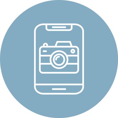 Kamera simgesi olan akıllı telefon, basit tasarım