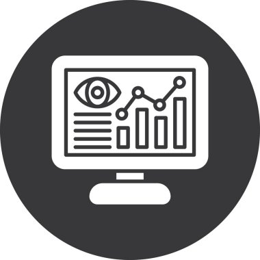 veri izleme vektörü glyph düz simgesi