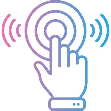 Akıllı telefon simgesi ile el, basit tasarım vektör çizimi