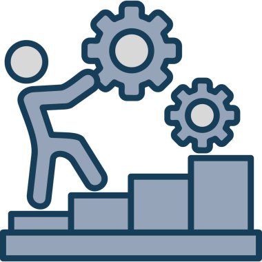 iş yönetimi simgesi, vektör illüstrasyonu