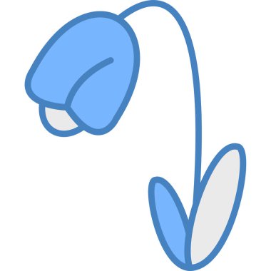 Bir karikatür mavi çiçeğinin vektör çizimi