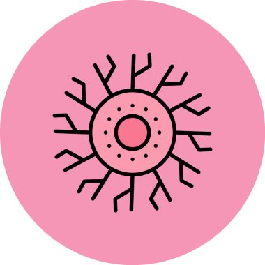 Pembe yuvarlak bir simgenin vektör illüstrasyonu