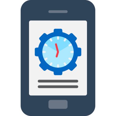 Mobil saat düz simgesi düz biçimli