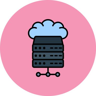 Sunucu. Web simgesi basit illüstrasyon