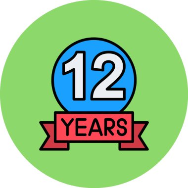 2 yıllık simge vektör illüstrasyonu