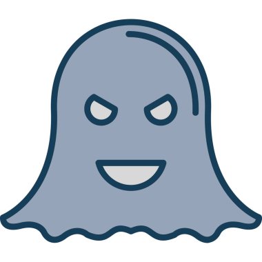 hayalet vektör çizgisi simgesi, vektör, konsept simgesi, işaret, sembol, web sitesi, veya mavi arkaplan üzerinde mobil işaret simgesi, ana konsept simgesi