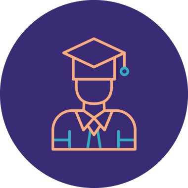 Mezuniyet. Web simgesi basit illüstrasyon