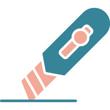 Kesici Simgesi, Basit Renk Vektörü İllüstrasyonu