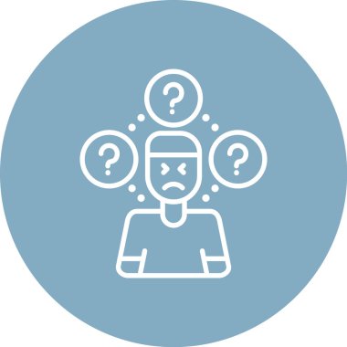 Kişinin simgesi olan soru işareti, vektör illüstrasyonu