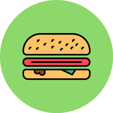 Hamburger yiyeceklerinin vektör çizimi