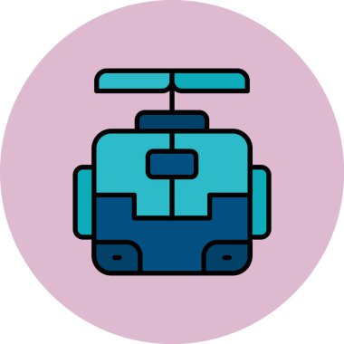 Bir helikopter simgesinin vektör illüstrasyonu