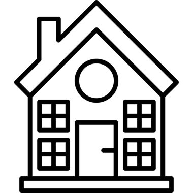 Ev Simgesi, Basit Renk Vektörü İllüstrasyonu