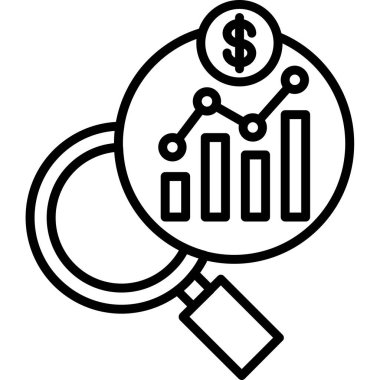 iş analizi vektör çizgisi simgesi, kolayca düzenleyebilir ya da değiştirebilir