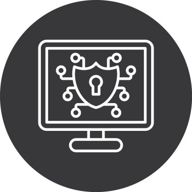 siber güvenlik kilidi ikon vektörü