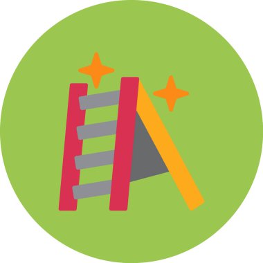 Merdiven Simgesi, Basit Renk Vektörü İllüstrasyonu