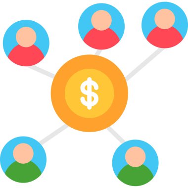 iş ağı düz vektör simgesi