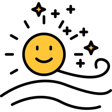 Mutlu güneş ikonu, özet tarzı