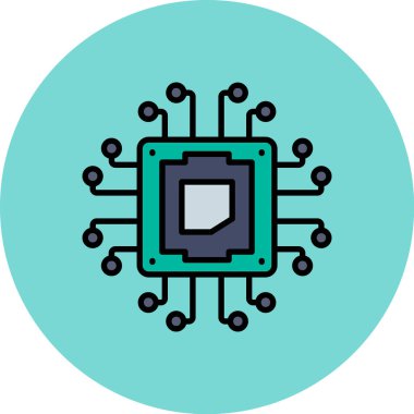 çip simgesi, vektör illüstrasyonu