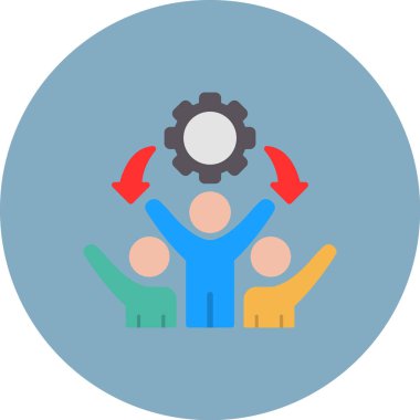 takım çalışması düz renkli simge.